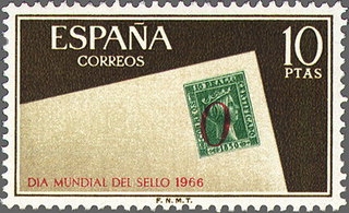 z vendido ESPAÑA 1966 1725 Sello Nuevo Dia Mundial Del Sello Signo de Porteo de Alicante c/charnela Espana Spain Espagne Spagna Spanje Spanien 